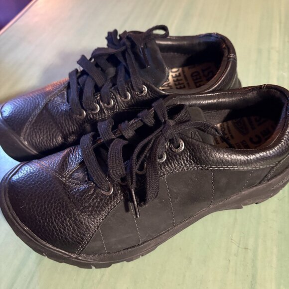 Womens Keen Black Leather Presidio Hiking Comfort Sneakers Size 8 1011400 - Picture 1 of 11